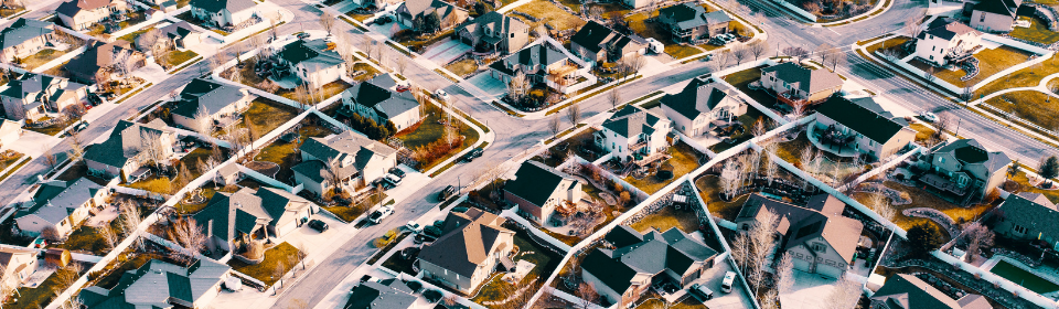 aerial of a neighborhood