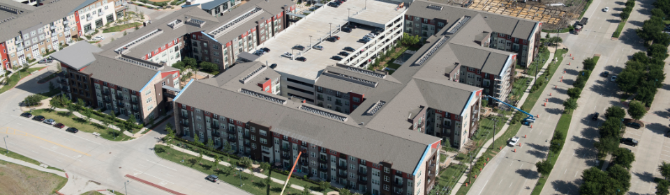 aerial of apartment complex