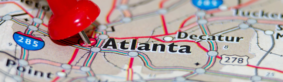 Atlanta pin on map