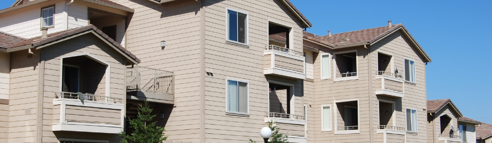 front of apartment building