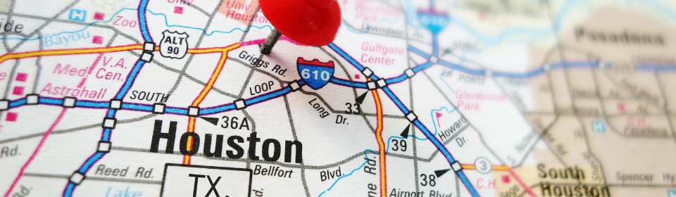 Houston pin on map