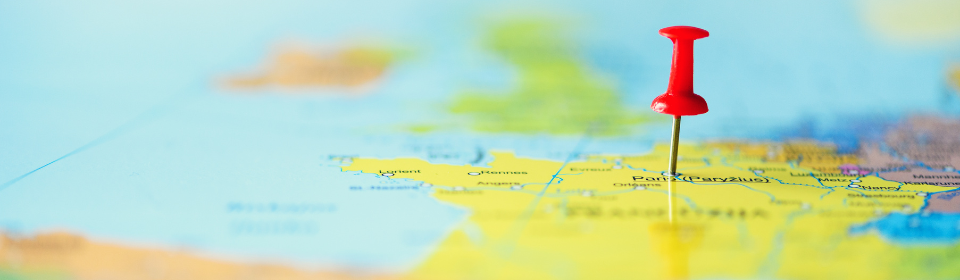 map with pin on it