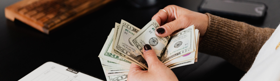 person counting money
