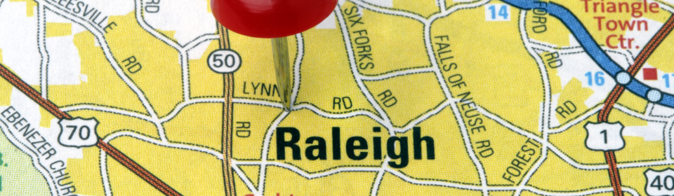 Raleigh pin on map