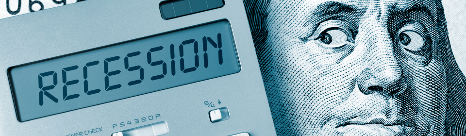 recession spelt on calculator
