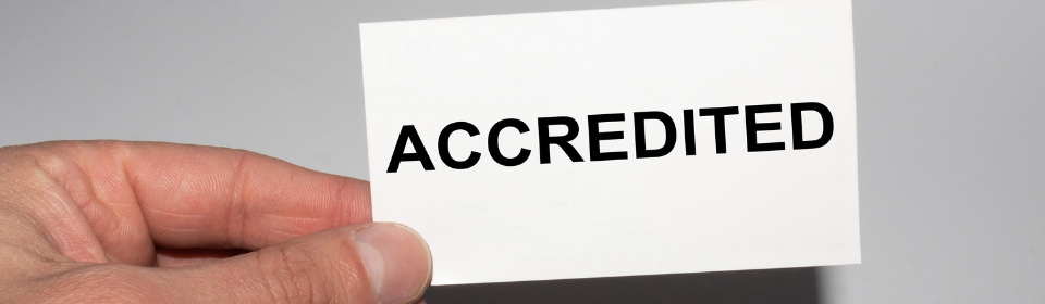 sign saying accredited