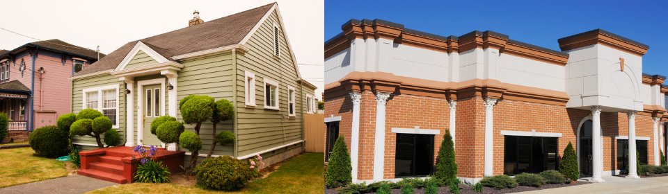 single family and retail property