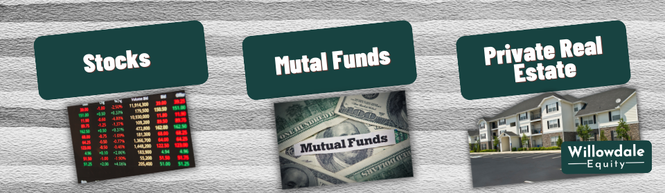 Stocks vs. mutual funds vs. private real estate income comparison