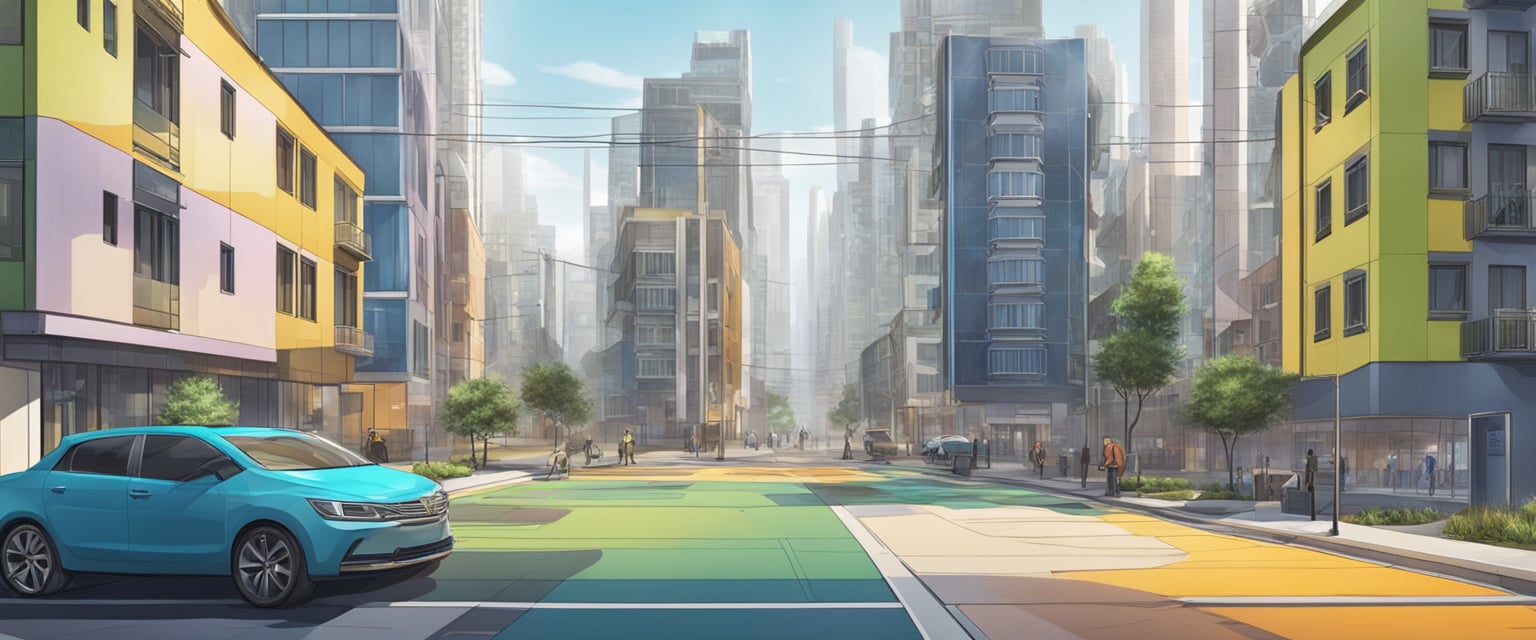 illustration of city buildings