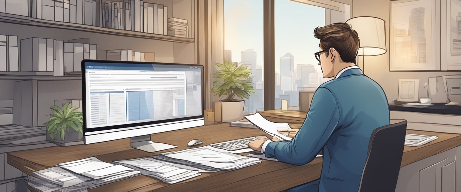 investor analyzing illustration