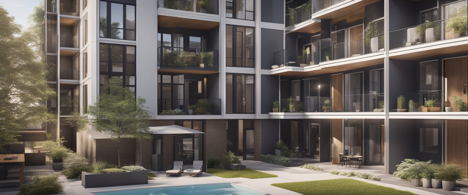 apartment community rendering