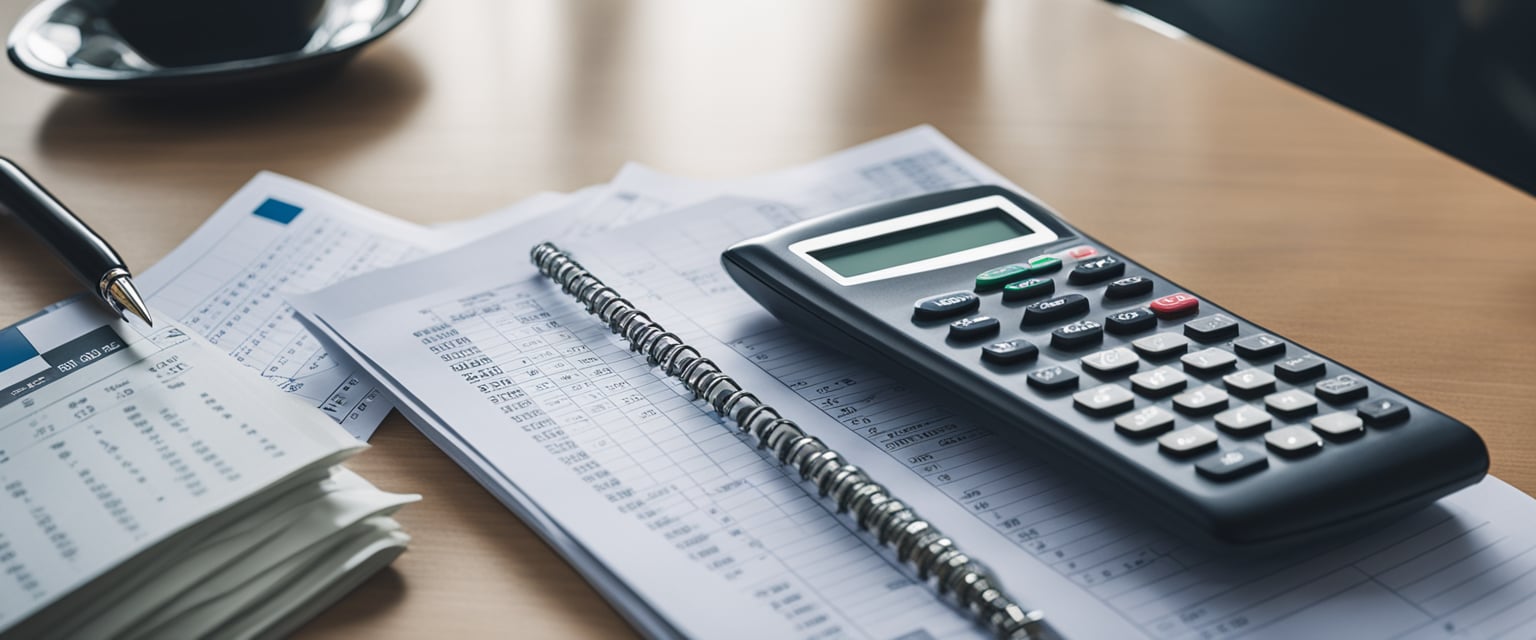 Person working the calculator