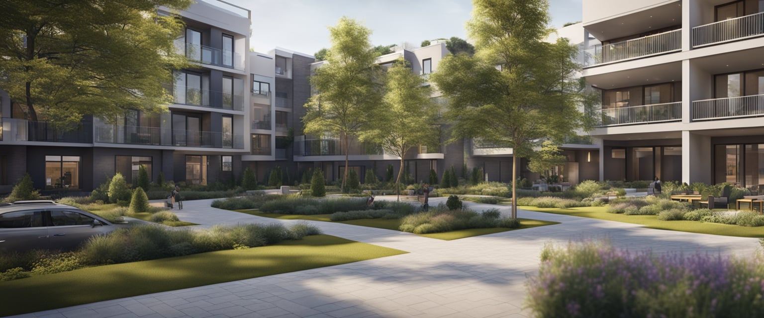 community of apartment buildings